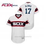 Maglia Baseball Uomo Chicago White Sox Yonder Alonso 150th Aniversario Patch Flex Base Bianco
