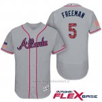 Maglia Baseball Uomo Atlanta Braves 2017 Estrellas y Rayas 5 Frojodie Freeman Grigio Flex Base