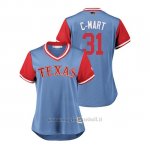 Maglia Baseball Donna Texas Rangers Chris Martin 2018 Llws Players Weekend C Mart Light TOrnto Blue Jays