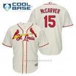 Maglia Baseball Uomo St. Louis Cardinals Tim Mccarver 15 Crema Alterner Cool Base