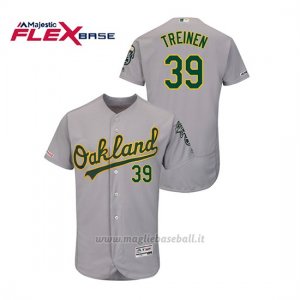 Maglia Baseball Uomo Oakland Athletics Blake Treinen 150th Aniversario Patch Autentico Flex Base Grigio