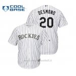 Maglia Baseball Uomo Colorado Rockies Ian Desmond Cool Base Official 1ªBianco