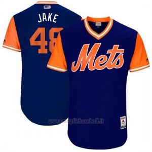 Maglia Baseball Uomo New York Mets 2017 Little League World Series Jacob Degrom Royal