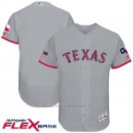 Maglia Baseball Uomo Texas Rangers 2017 Estrellas y Rayas Grigio Flex Base