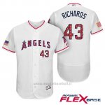 Maglia Baseball Uomo Los Angeles Angels 2017 Estrellas y Rayas Garrett Richards Bianco Flex Base