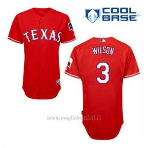 Maglia Baseball Uomo Texas Rangers Russell Wilson 3 Rosso Alterner Cool Base