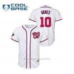 Maglia Baseball Bambino Washington Nationals 10 Yan Gomes 2019 World Series Bound Cool Base Bianco