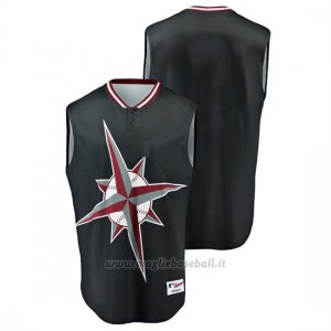 Maglia Baseball Uomo Seattle Mariners Throwback Turn Ahead The Clock Nero