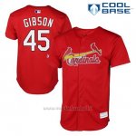 Maglia Baseball Uomo St. Louis Cardinals Bob Gibson 45 Rosso Cool Base