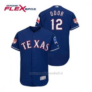 Maglia Baseball Uomo Texas Rangers Rougned Odor Flex Base Entrenamiento De Primavera 2019 Blu