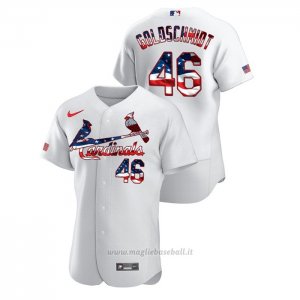 Maglia Baseball Uomo St. Louis Cardinals Paul Goldschmidt 2020 Stars & Stripes 4th of July Bianco