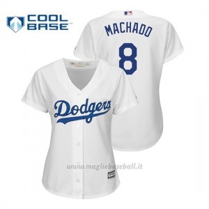 Maglia Baseball Donna Los Angeles Dodgers Manny Machado Cool Base Official Majestic 1ªBianco