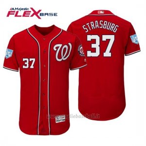 Maglia Baseball Uomo Washington Nationals Stephen Strasburg Flex Base Entrenamiento De Primavera 2019 Rosso