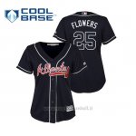 Maglia Baseball Donna Atlanta Braves Tyler Flowers Cool Base Majestic Alternato 2019 Blu