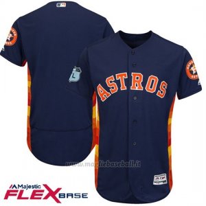 Maglia Baseball Uomo Houston Astros Blu 2017 Allenamento Primaverile Flex Base