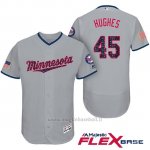 Maglia Baseball Uomo Minnesota Twins 2017 Estrellas y Rayas Phil Hughes Grigio Flex Base