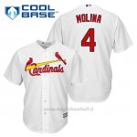 Maglia Baseball Uomo St. Louis Cardinals Yadier Molina 4 Bianco 1ªCool Base
