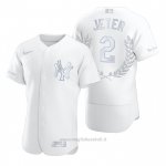 Maglia Baseball Uomo New York Yankees Derek Jeter Award Collection Hall Of Fame Bianco