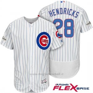 Maglia Baseball Uomo Chicago Cubs 2017 Postseason 28 Kyle Hendricks Bianco Flex Base