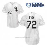Maglia Baseball Uomo Chicago White Sox 72 Carlton Fisk Bianco 1ªCool Base