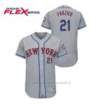 Maglia Baseball Uomo New York Mets Todd Frazier 150th Aniversario Patch Autentico Flex Base Grigio