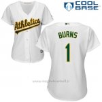 Maglia Baseball Donna Oakland Athletics Billy Burns Bianco Autentico Collezione Cool Base