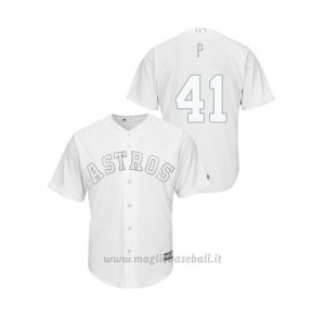 Maglia Baseball Uomo Houston Astros Brad Peacock 2019 Players Weekend P Replica Bianco