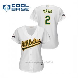 Maglia Baseball Donna Oakland Athletics 2 Khris Davis 2019 Postseason Cool Base Bianco