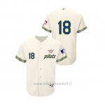 Maglia Baseball Hombre Seattle Mariners 18 Yusei Kikuchi Turn Back The Clock Autentico Cream