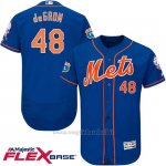 Maglia Baseball Uomo New York Mets Jacob Degrom 48 Blu Flex Base Autentico Collezione On Field Allenamento Primaverile