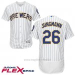 Maglia Baseball Uomo Milwaukee Brewers Taylor Jungmann Bianco Autentico Collezione Flex Base