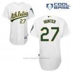 Maglia Baseball Uomo Oakland Athletics Catfish Hunter 27 Bianco 1ªCool Base