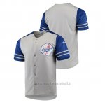 Maglia Baseball Uomo Los Angeles Dodgers Button-down Stitches Autentico Grigio