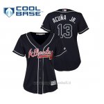 Maglia Baseball Donna Atlanta Braves Ronald Acuna Jr. Cool Base Majestic Alternato 2019 Blu