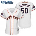 Maglia Baseball Donna Houston Astros 2017 World Series Campione Charlie Morton Bianco Cool Base