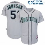Maglia Baseball Uomo Seattle Mariners Randy Johnson Majestic Collezione Grigio Cool Base Giocatore