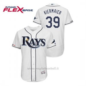 Maglia Baseball Uomo Tampa Bay Rays Kevin Kiermaier 150th Aniversario Patch Flex Base Bianco