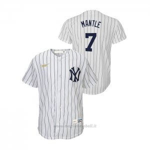 Maglia Baseball Bambino New York Yankees Mickey Mantle Cooperstown Collection Primera Bianco