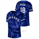 Maglia Baseball Hombre Los Angeles Dodgers Kenta Maeda Camuffamento Autentico Collezione Blu