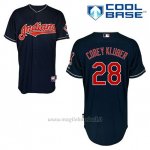 Maglia Baseball Uomo Cleveland Indians Corey Kluber 28 Blu Alterner Cool Base