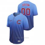 Maglia Baseball Uomo Chicago Cubs Personalizzate Fade Autentico Blu