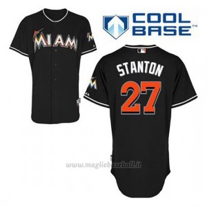 Maglia Baseball Uomo Miami Marlins Giancarlo Stanton 27 Nero Alterner Cool Base