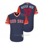 Maglia Baseball Uomo Boston Rosso Sox Heath Hembree 2018 Llws Players Weekend Heater Here Blu