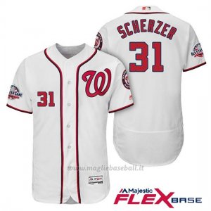 Maglia Baseball Uomo Washington Nationals Max Scherzer Bianco 2018 All Star 1ªFlex Base