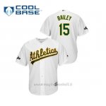 Maglia Baseball Uomo Oakland Athletics 15 Primerar Bailey 2019 Postseason Cool Base Bianco