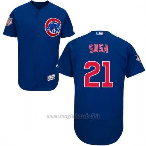 Maglia Baseball Uomo Chicago Cubs 21 Sammy Sosa Flex Base Autentico Collezione