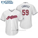Maglia Baseball Uomo Cleveland Indians 2017 Estrellas y Rayas 59 Carlos Carrasco Bianco Cool Base