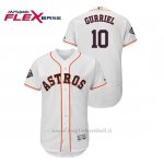 Maglia Baseball Uomo Houston Astros 10 Yuli Gurriel 2019 World Series Bound Flex Base Bianco