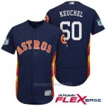 Maglia Baseball Uomo Houston Astros Dallas Keuchel 60 Blu 2017 Allenamento Primaverile Flex Base Giocatore