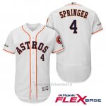 Maglia Baseball Uomo Houston Astros 2017 Postseason George Springer Bianco Flex Base